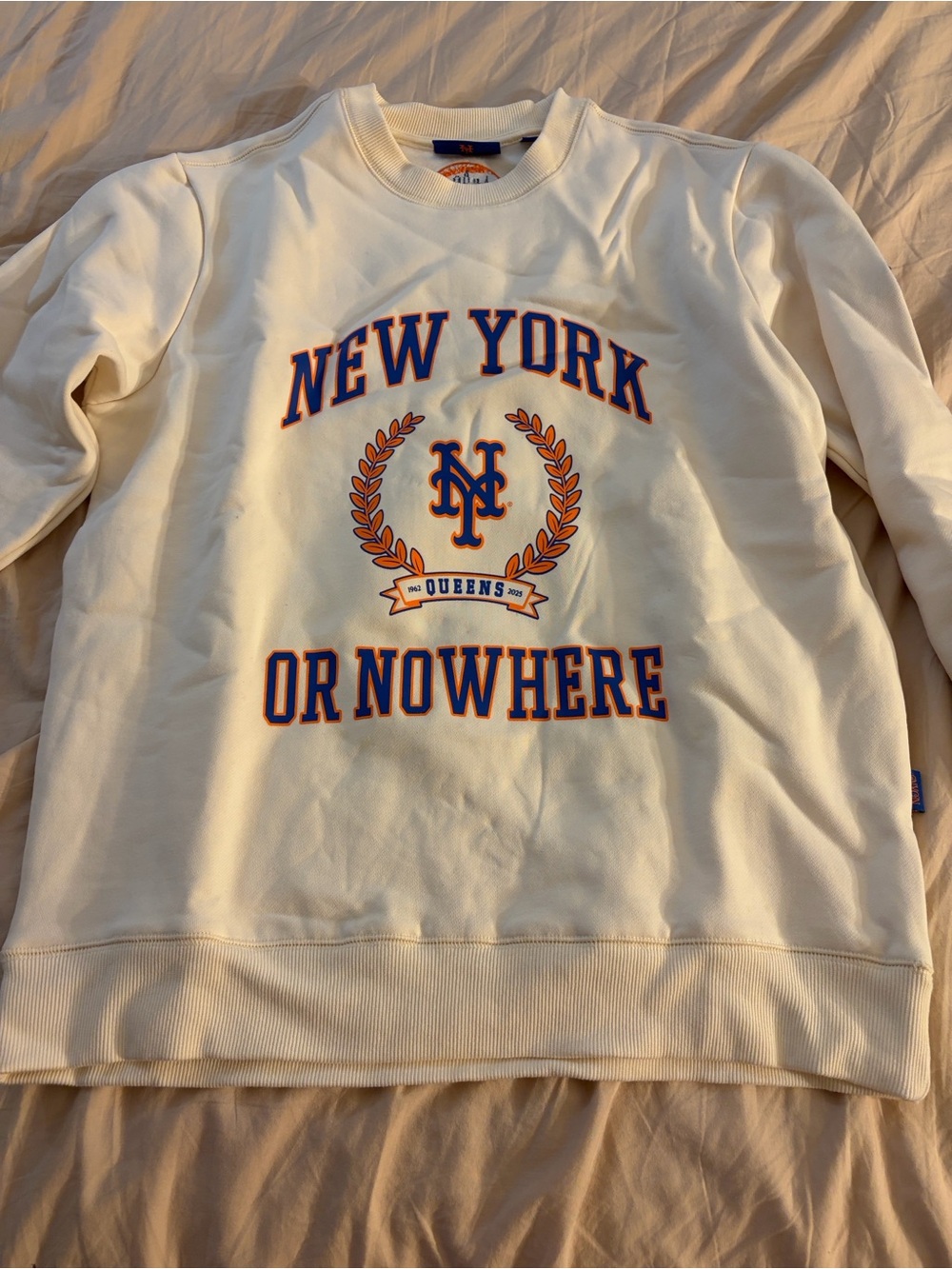 New York Or Nowhere Cream Crewneck Sweatshirt - City Crest